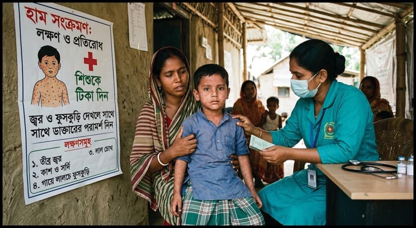 হামের উপসর্গ নিয়ে আরও ৫ শিশুর মৃত্যু