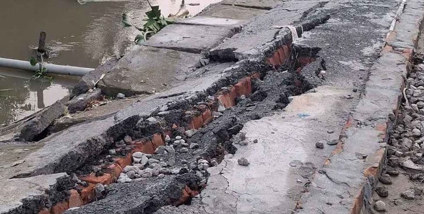 গাজীপুরে নির্মাণের ৩ মাসেই ধসে গেছে ৯ কোটি টাকার সড়ক