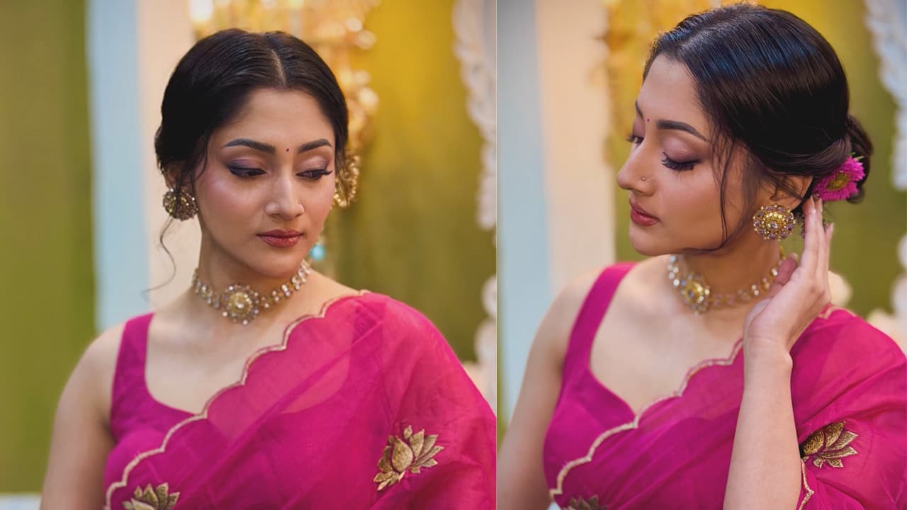 ‘লাবণ্যের ছোঁয়াতে’ নিজেকে রাঙালেন পূজা চেরি