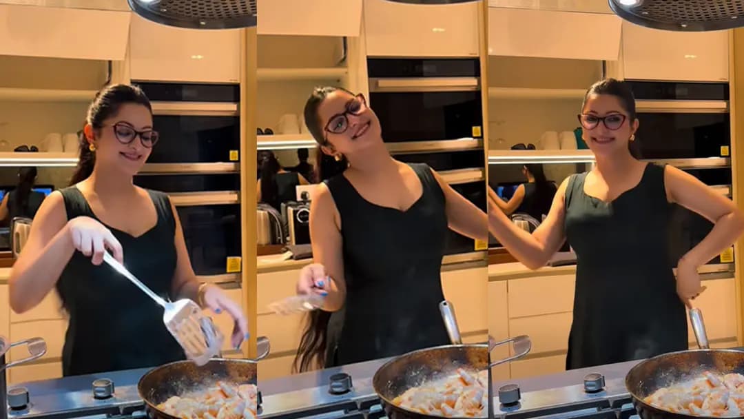 নাচতে নাচতে চিংড়ি রান্না করলেন পরীমণি